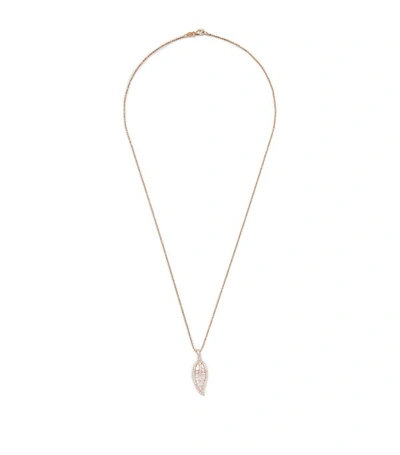 Shop Anita Ko Rose Gold And Diamond Leaf Necklace