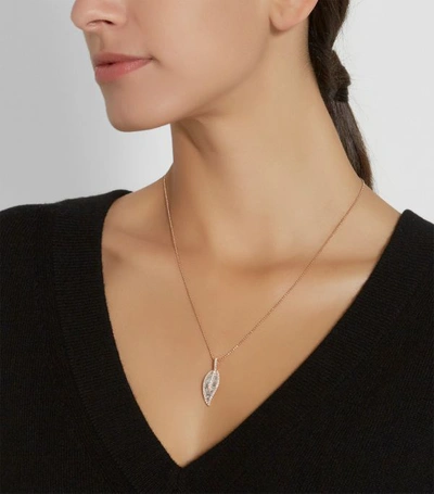 Shop Anita Ko Rose Gold And Diamond Leaf Necklace