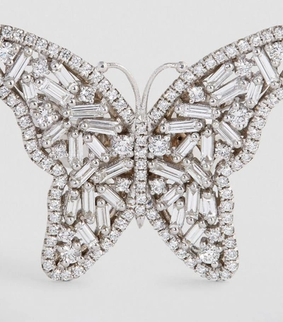 Shop Suzanne Kalan White Gold And Diamond Butterfly Ring