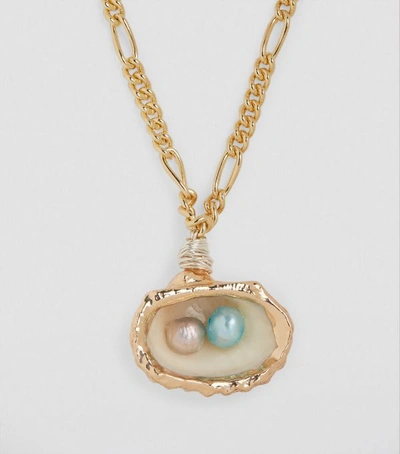Shop Wald Berlin Gold-plated Drop It Like It's Hot Shell Necklace