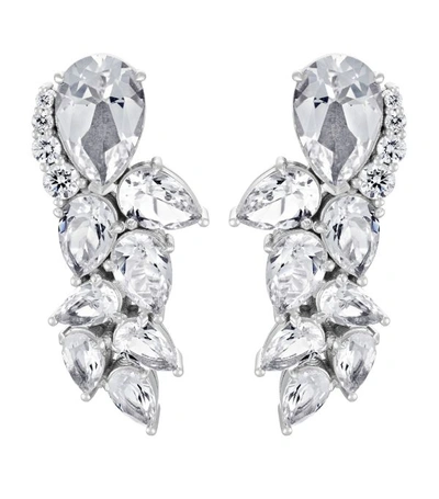 Shop Atelier Swarovski X Penélope Cruz White Gold, Lab-grown Diamond And Topaz Luna Cluster Earrings