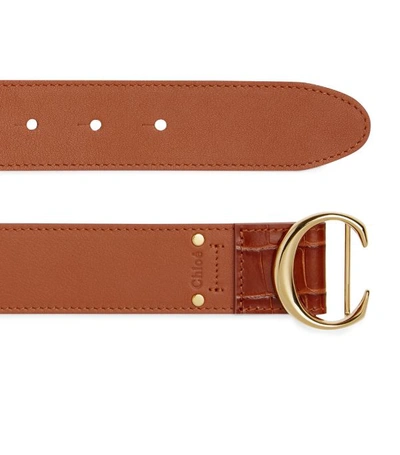Shop Chloé Leather C Buckle Belt