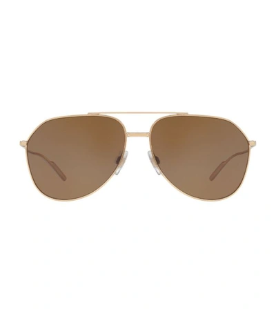 Shop Dolce & Gabbana 0dg2166 Pilot Metal Sunglasses