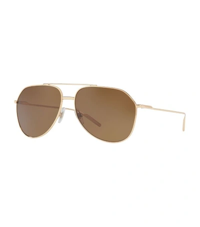 Shop Dolce & Gabbana 0dg2166 Pilot Metal Sunglasses