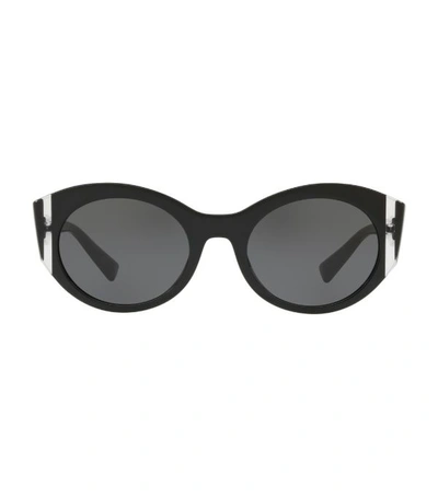 Shop Valentino Oval Stripe Sunglasses