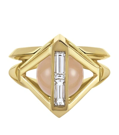 Shop Atelier Swarovski X Stephen Webster Gold, Lab-grown Diamond And Rose Quartz Cocktail Ring