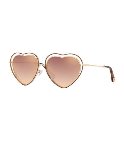 Shop Chloé Poppy Heart-shaped Sunglasses
