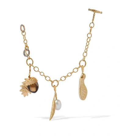 Shop Annoushka Yellow Gold, Pearl And Diamond Olive Charm