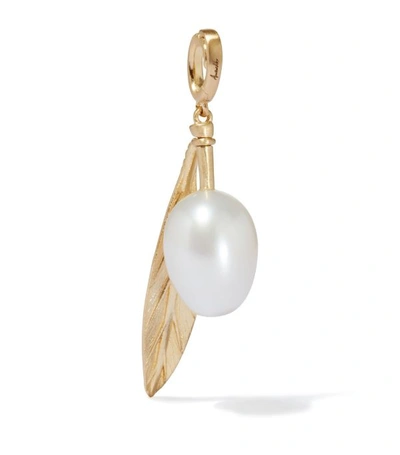 Shop Annoushka Yellow Gold, Pearl And Diamond Olive Charm