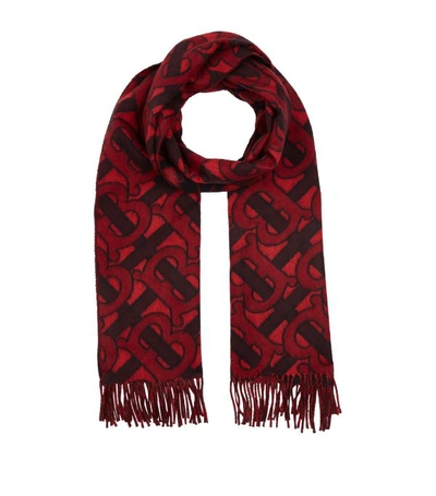 Shop Burberry Mongram Cashmere Jacquard Scarf