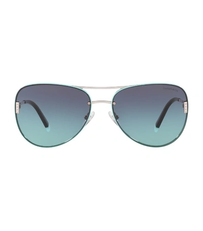 Shop Tiffany & Co Pilot Logo Sunglasses