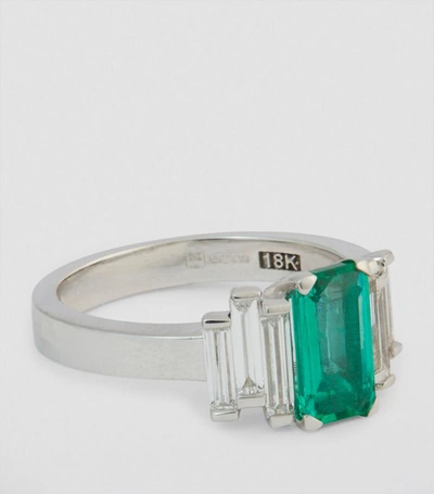 Shop Suzanne Kalan White Gold, Diamond And Emerald Fireworks Ring