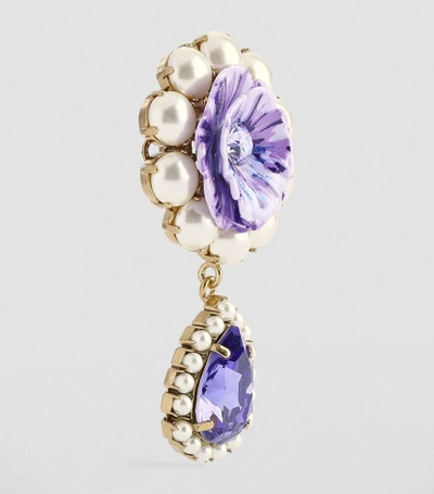 Shop Dolce & Gabbana Floral Gem Drop Earrings