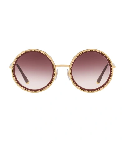 Shop Dolce & Gabbana Round Scallop Sunglasses