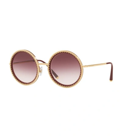 Shop Dolce & Gabbana Round Scallop Sunglasses