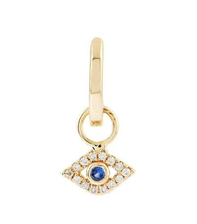 Shop Sydney Evan Yellow Gold And Diamond Bezel Evil Eye Huggie Hoops