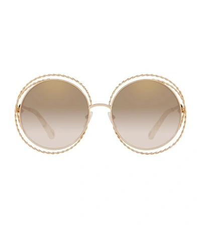Shop Chloé Carlina Round Sunglasses
