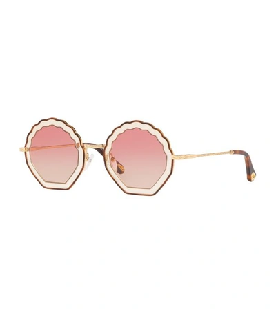 Shop Chloé Rosie Scalloped Tinted Sunglasses