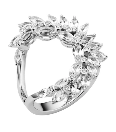 Shop Atelier Swarovski X Penelope Cruz White Gold, Lab-grown Diamond And Topaz Luna Ring