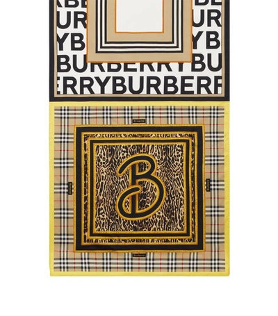 Shop Burberry Montage Print Silk Scarf