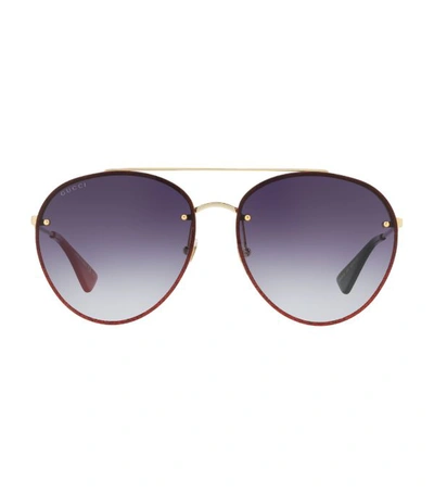 Gucci Gg0351s Gold Female Sunglasses In . | ModeSens