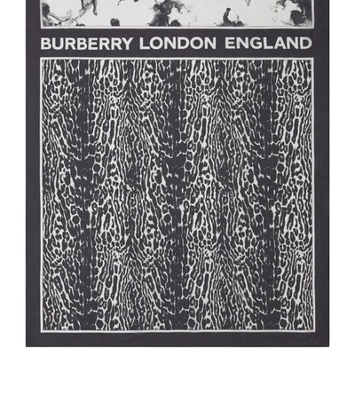 Shop Burberry Leopard Print Silk Scarf