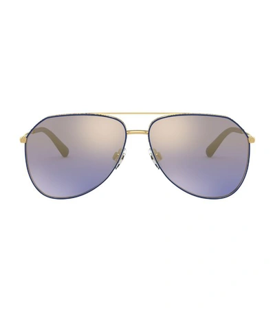Shop Dolce & Gabbana Pilot Metal Sunglasses