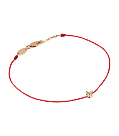 Shop Redline Rose Gold And Diamond Shiny Bracelet In Red