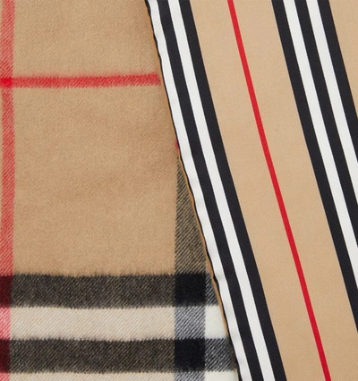 Shop Burberry Icon Stripe And Check Puffer Scarf