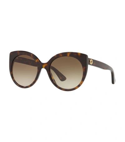 Shop Gucci Tortoiseshell Print Butterfly Sunglasses In Multi