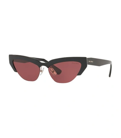 Shop Miu Miu Semi-rimless Rectangle Sunglasses