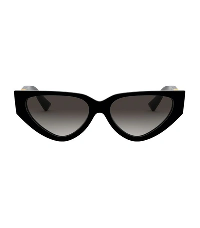 Shop Valentino Garavani Cat Eye Sunglasses In Black