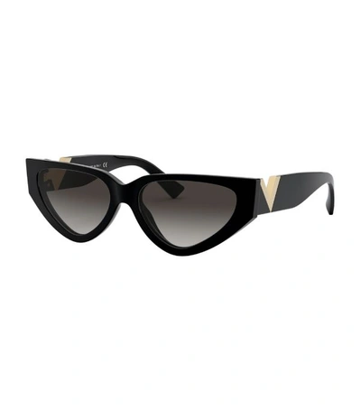 Shop Valentino Garavani Cat Eye Sunglasses In Black