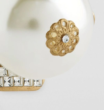Shop Dolce & Gabbana Crystal-embellished Clip-on Earrings