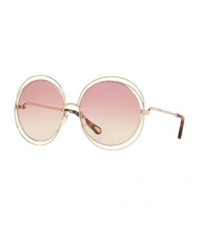 Shop Chloé Carlina Round Sunglasses