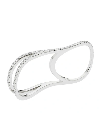 Shop Atelier Swarovski White Gold Lab-grown Diamond Arc-en-ciel Double Ring