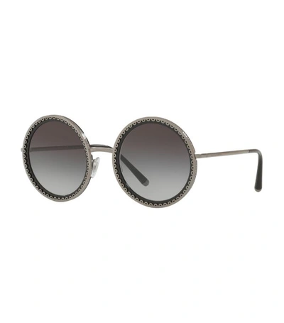 Shop Dolce & Gabbana Round Scallop Sunglasses