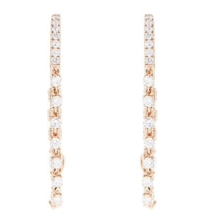Shop Anita Ko Rose Gold And Diamond Sophia Huggie Earrings