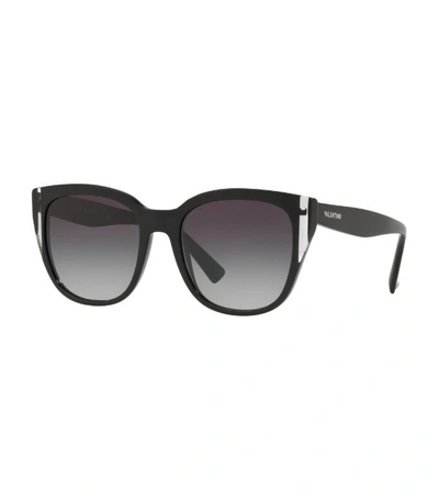 Shop Valentino Oval Stripe Sunglasses