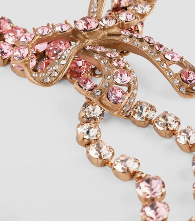 Shop Dolce & Gabbana Crystal-embellished Bow Necklace