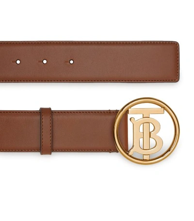 Shop Burberry Tb Monogram Leather Belt