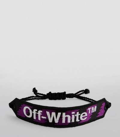 Shop Off-white Logo-embroidered Macramé Bracelet