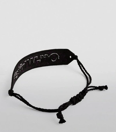 Shop Off-white Logo-embroidered Macramé Bracelet