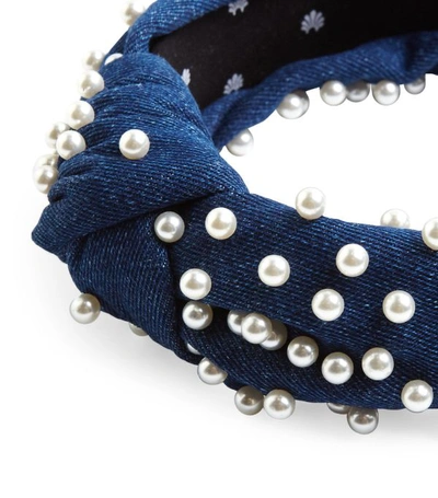 Shop Lele Sadoughi Denim-knot Pearl Headband