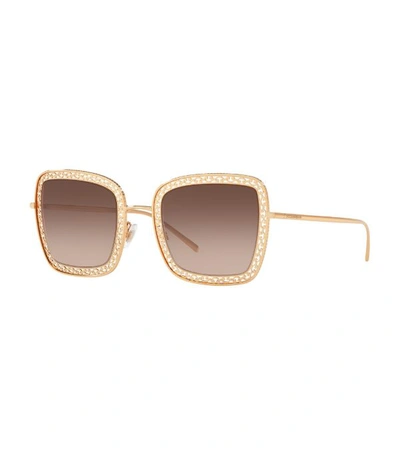 Shop Dolce & Gabbana Beaded Metal Sunglasses