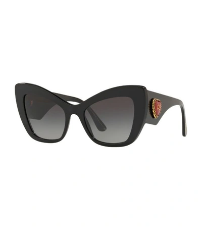 Shop Dolce & Gabbana Havana Cat Eye Sunglasses