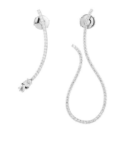 Shop Atelier Swarovski X Paige Novick Arc-en-ciel White Gold, Diamond And Topaz Mismatched Earrings
