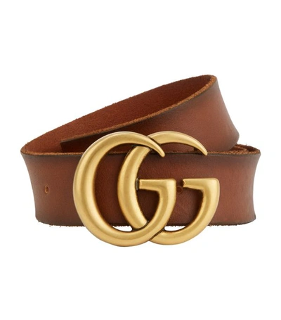 Shop Gucci Leather Marmont Belt