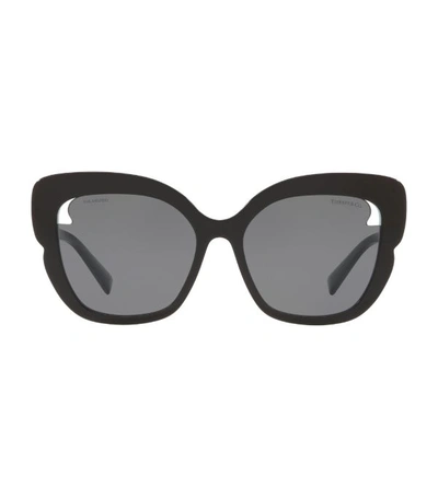 Shop Tiffany & Co Square Sunglasses With Cut-out Lens In 805581