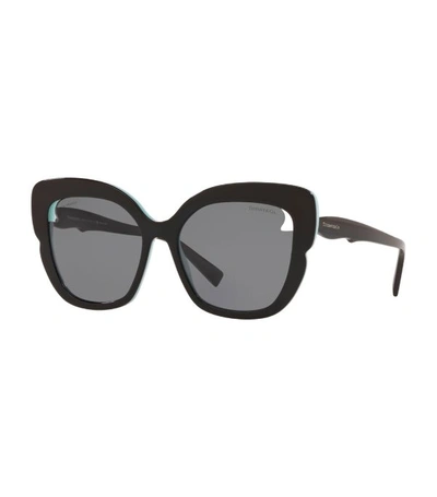 Shop Tiffany & Co Square Sunglasses With Cut-out Lens In 805581